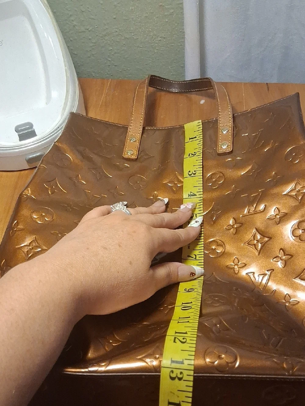 Louis Vuitton Brown Embossed Leather Tote Bag